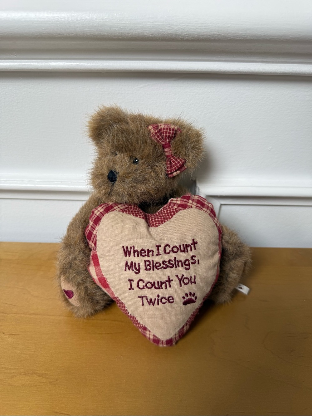 Boyds Bears Brown Plush with Red Embroidered Heart Patch